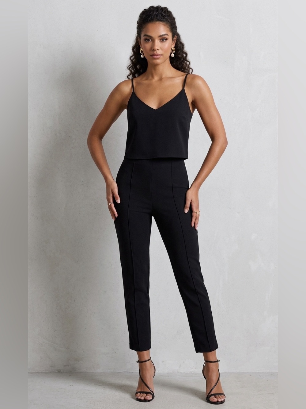 Black Halo NWT Black Slim Cropped Ankle Pants Size 8 - Picture 1 of 12